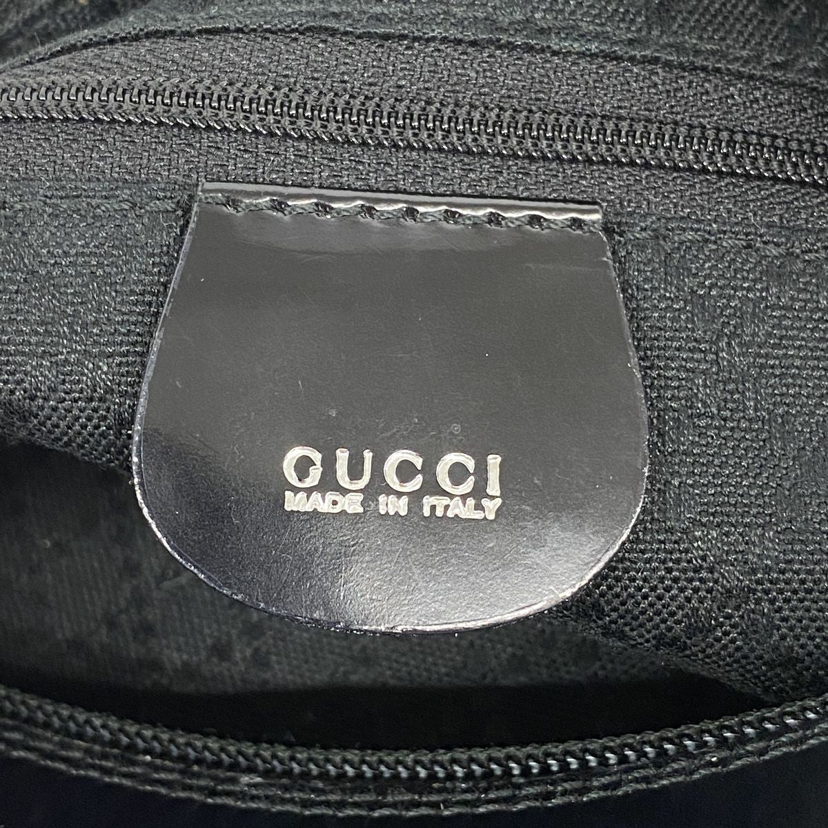 Gucci Shoulder Bag Bamboo Nylon Black Silver — view 5