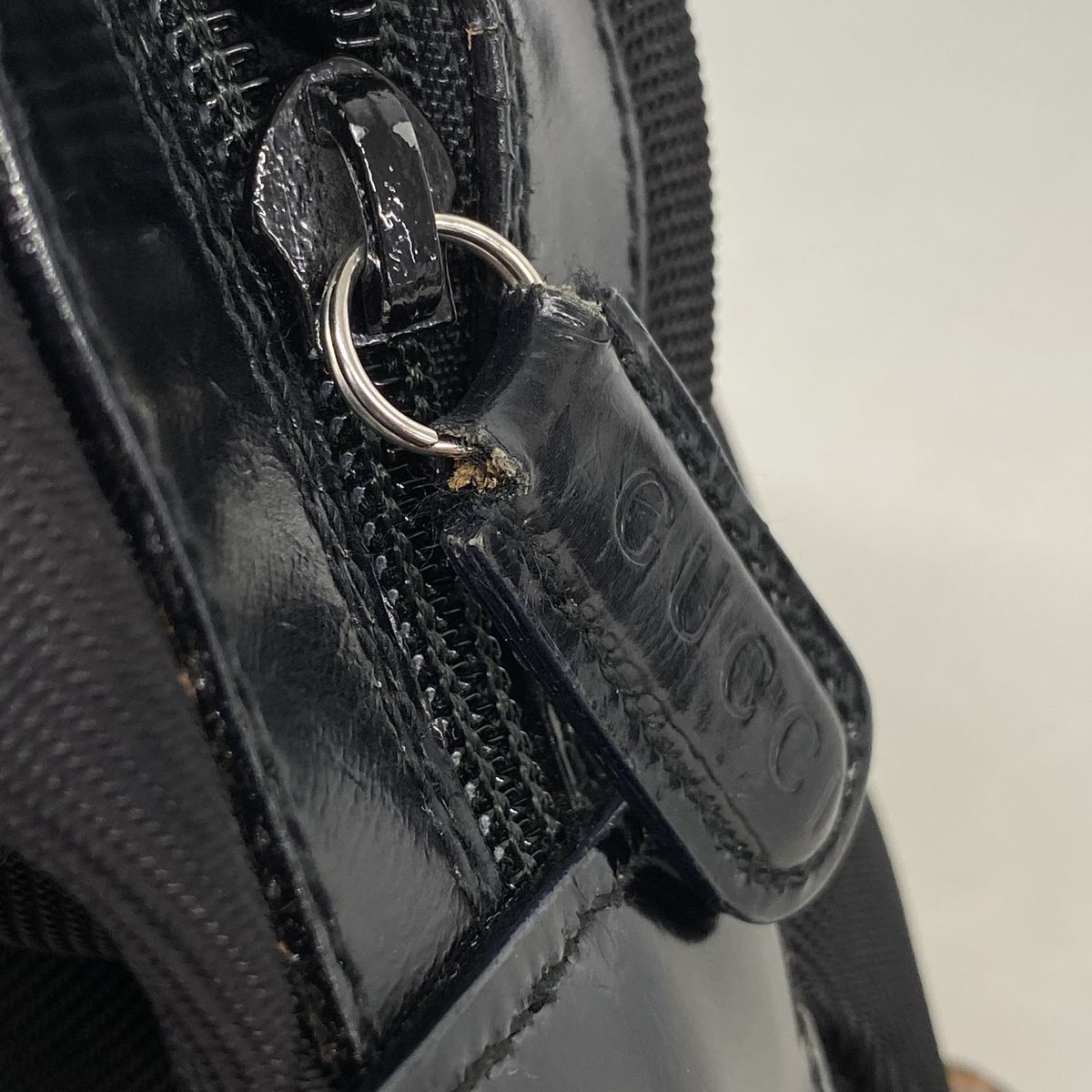Gucci Shoulder Bag Bamboo Nylon Black Silver — view 6