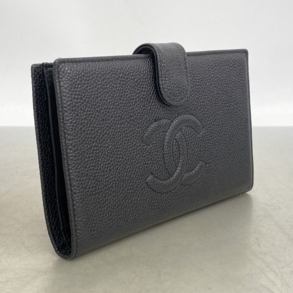 Chanel Wallet Caviar Leather Black Gold — view 2
