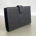 Chanel Wallet Caviar Leather Black Gold — view 2
