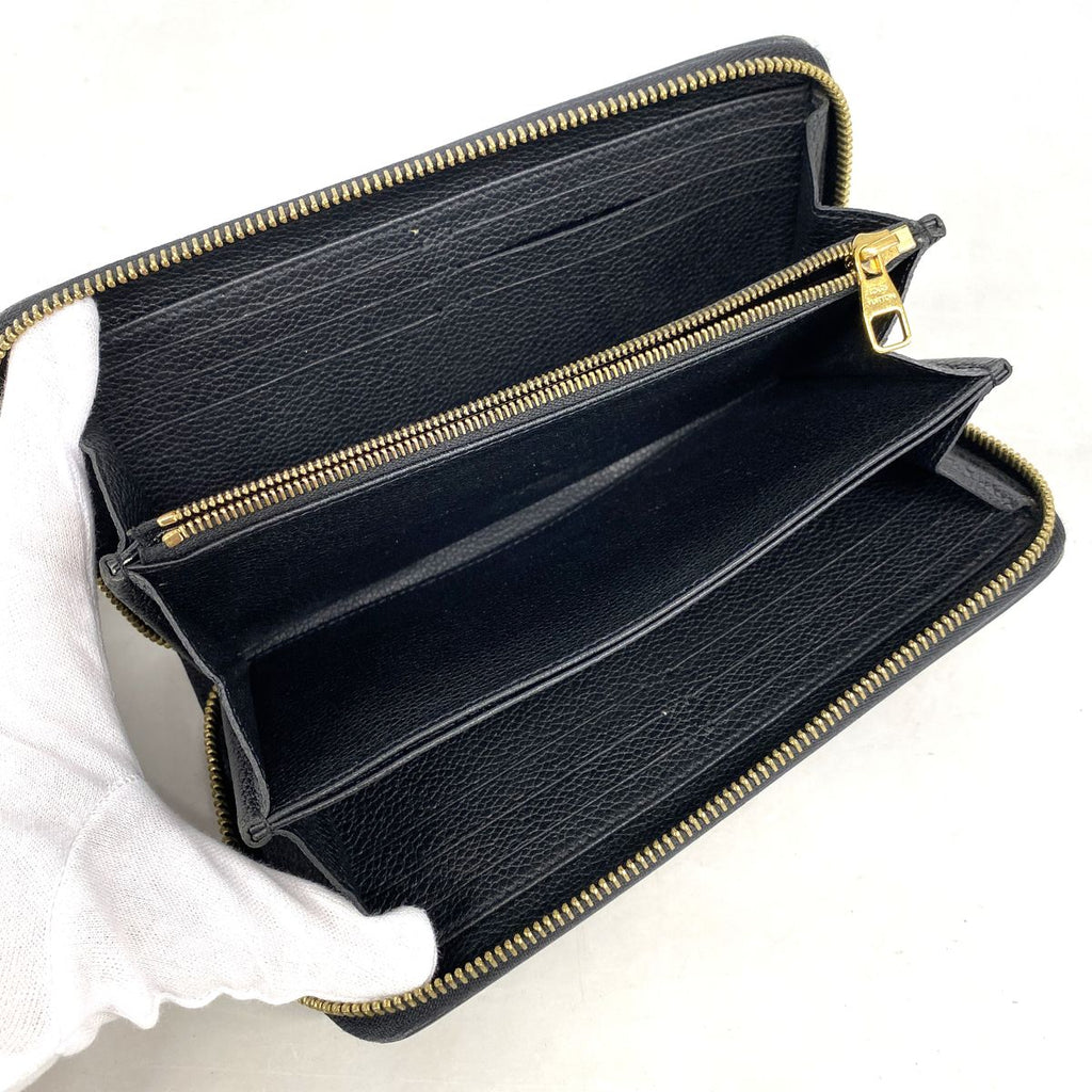 Louis Vuitton Wallet Monogram Empreinte Bicolor Zippy Black Beige — view 3