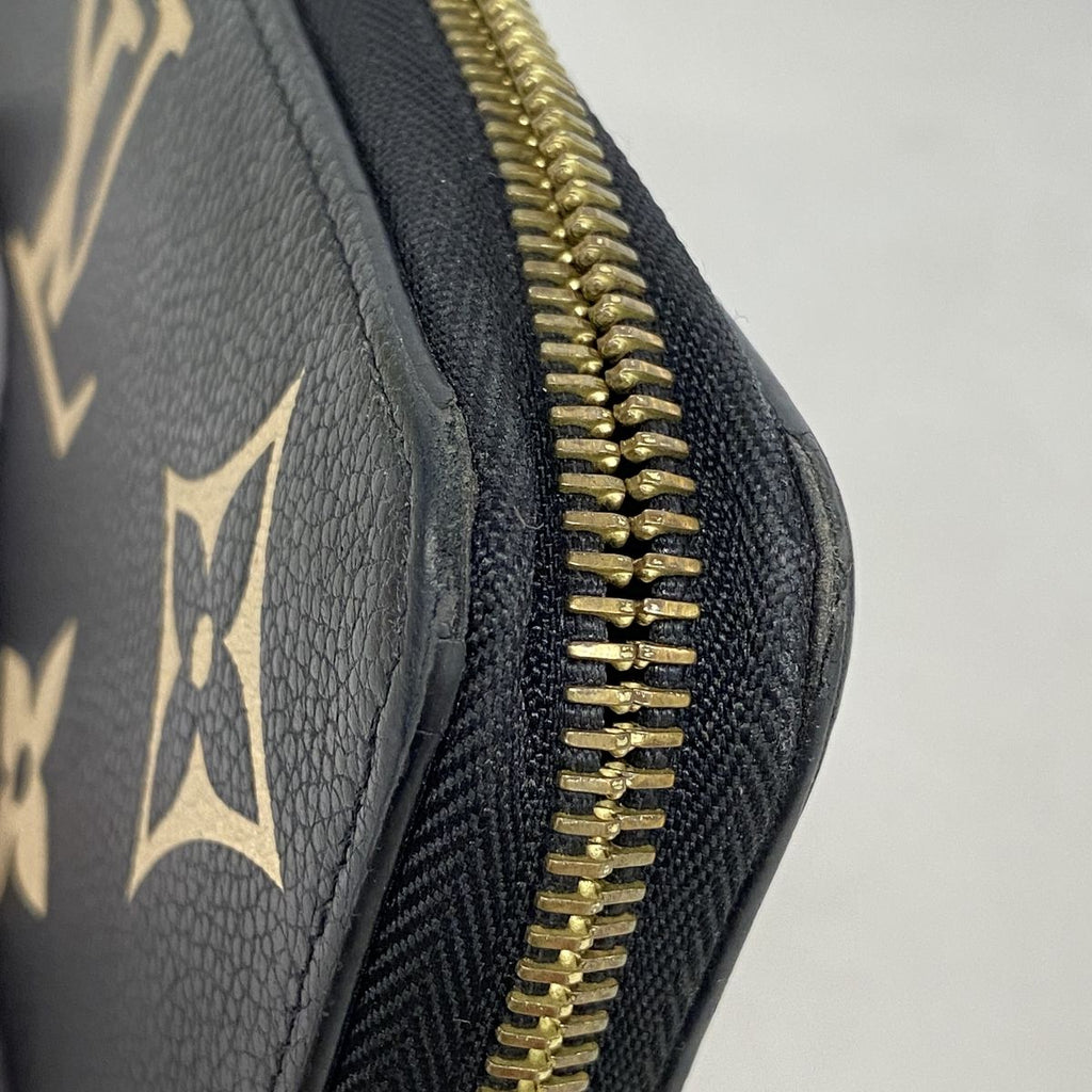 Louis Vuitton Wallet Monogram Empreinte Bicolor Zippy Black Beige — view 6