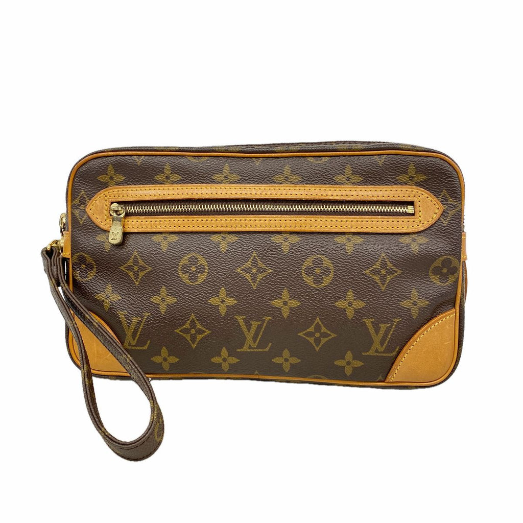 Louis Vuitton Clutch Monogram Marly Dragonne GM Brown