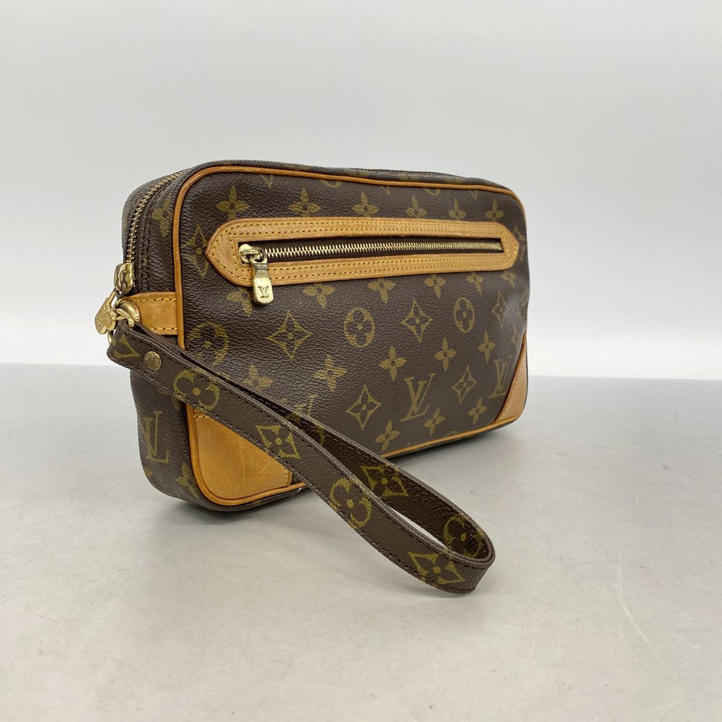 Louis Vuitton Clutch Monogram Marly Dragonne GM Brown — view 2