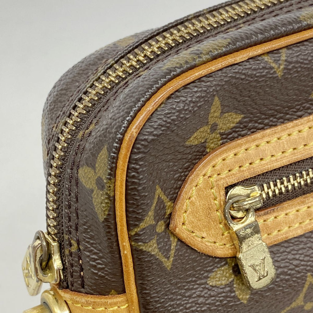 Louis Vuitton Clutch Monogram Marly Dragonne GM Brown — view 6
