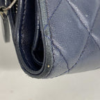 Chanel Wallet Quilted Lambskin Navy Silver — view 6