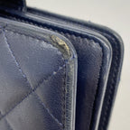 Chanel Wallet Quilted Lambskin Navy Silver — view 5