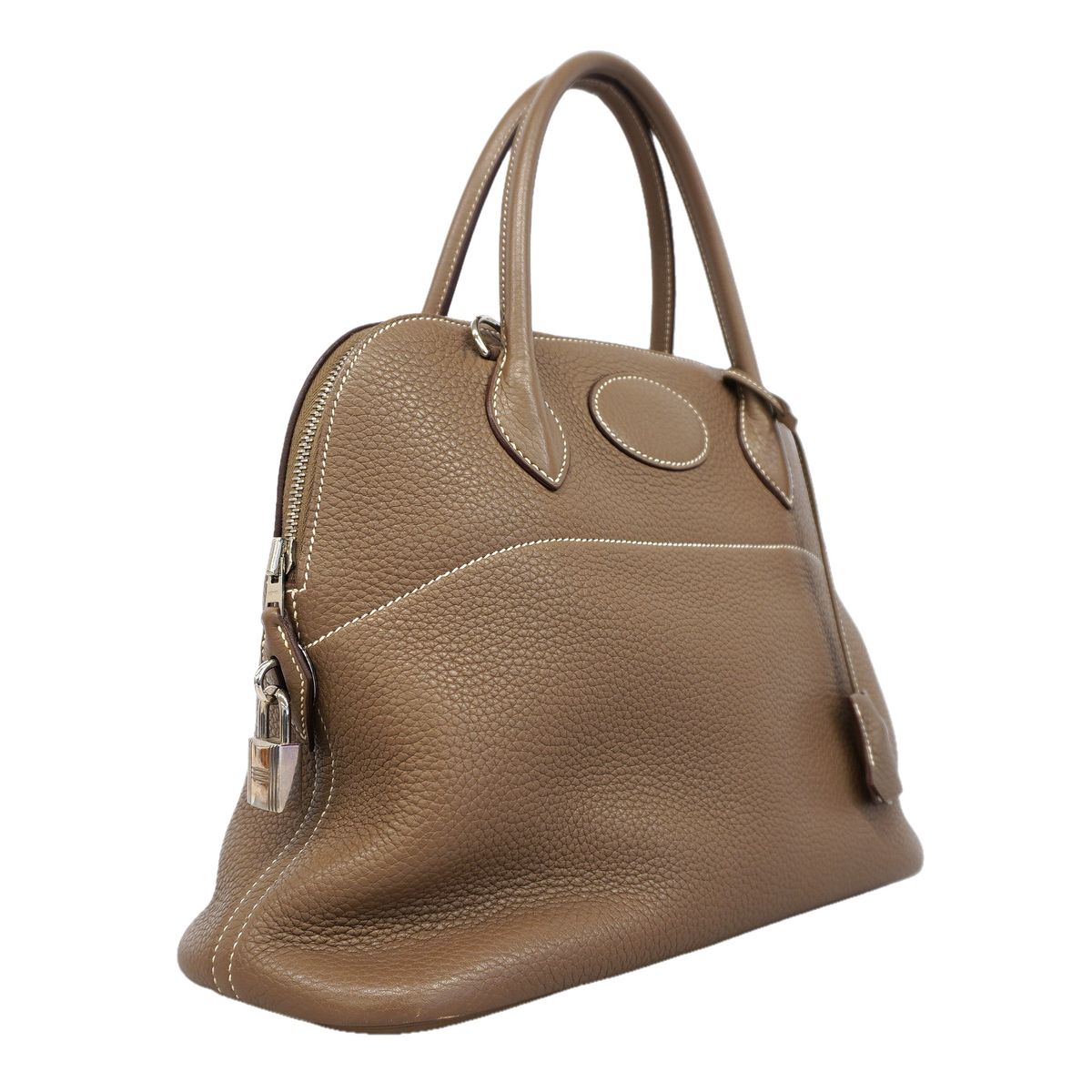 Hermes Handbag Bolide 31 Taurillon Clemence Etoupe Silver 2-Way Bag — view 2