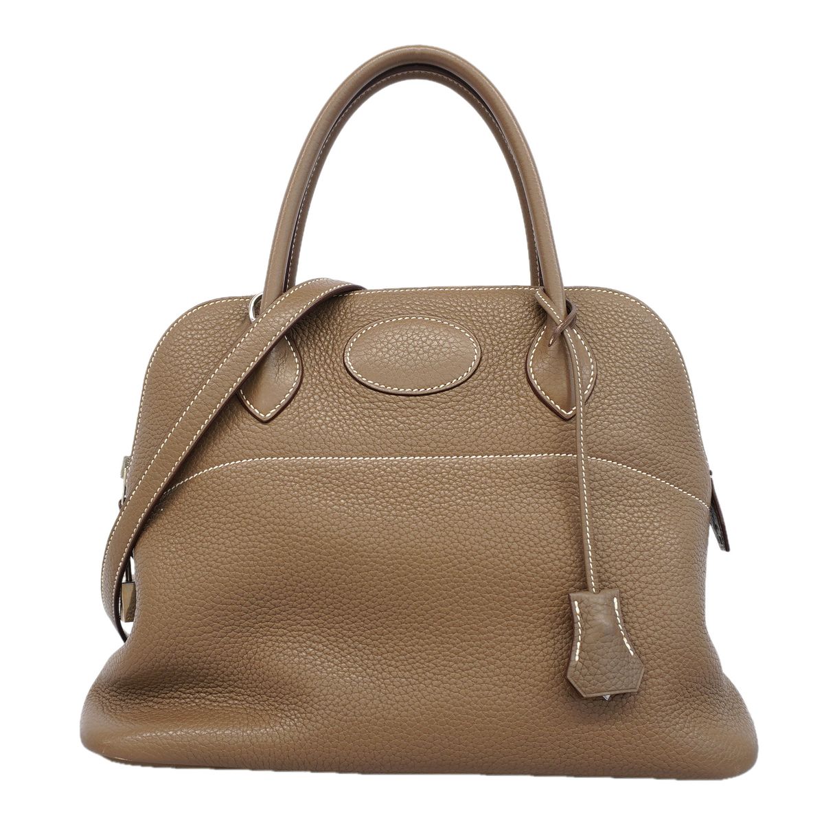 Hermes Handbag Bolide 31 Taurillon Clemence Etoupe Silver 2-Way Bag