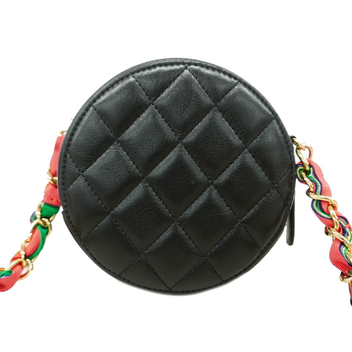 Chanel Shoulder Bag Quilted Lambskin Black Champagne Gold — view 7