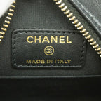 Chanel Shoulder Bag Quilted Lambskin Black Champagne Gold — view 5