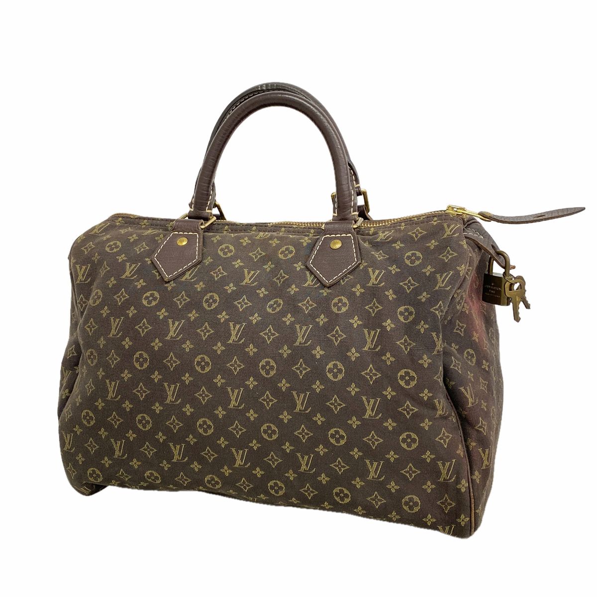 Louis Vuitton Handbag Monogram Mini Lin Speedy 30 Ebene