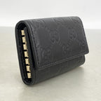Gucci Key Case Guccissima Leather Black Champagne Gold Key Holder — view 2