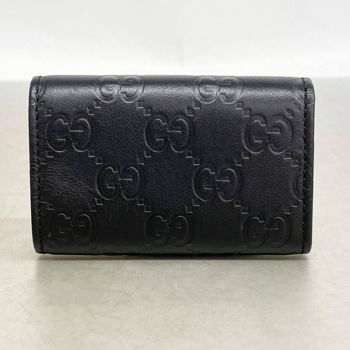 Gucci Key Case Guccissima Leather Black Champagne Gold Key Holder — view 5