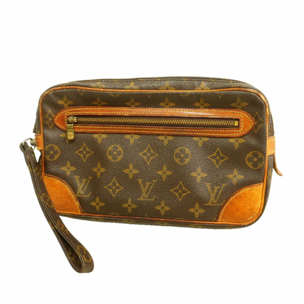 Louis Vuitton Clutch Monogram Marly Dragonne GM Brown