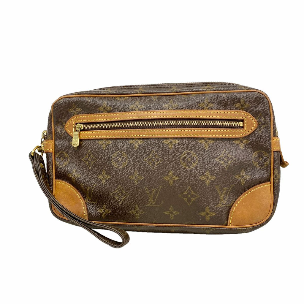 Louis Vuitton Clutch Monogram Marly Dragonne GM Brown