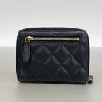 Chanel Wallet Quilted Caviar Leather Black Champagne Gold — view 8