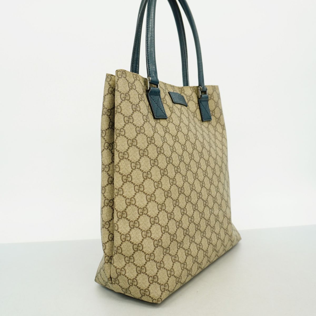 Gucci Tote Bag GG Supreme Brown Silver — view 2