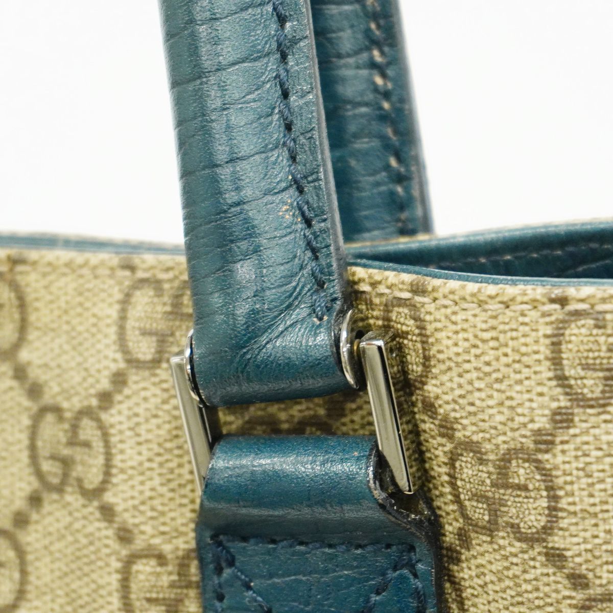 Gucci Tote Bag GG Supreme Brown Silver — view 8