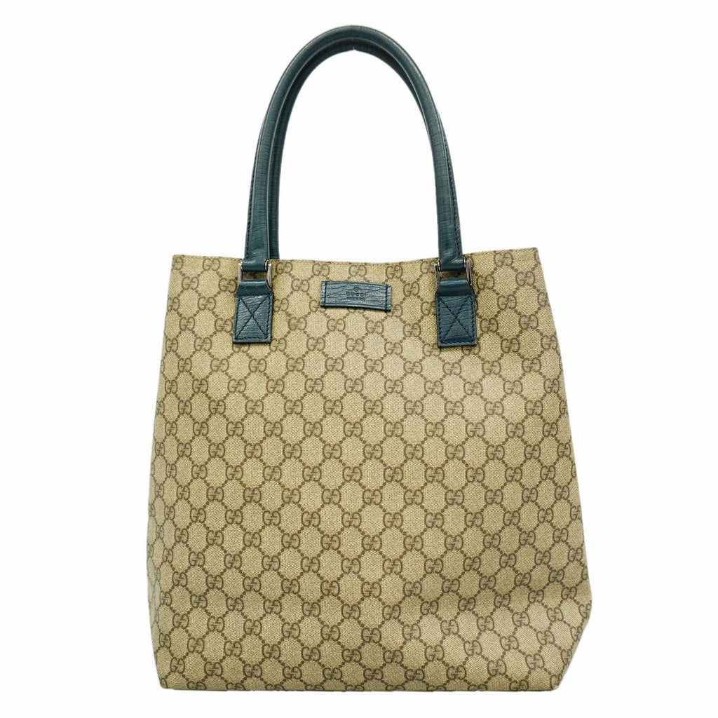 Gucci Tote Bag GG Supreme Brown Silver