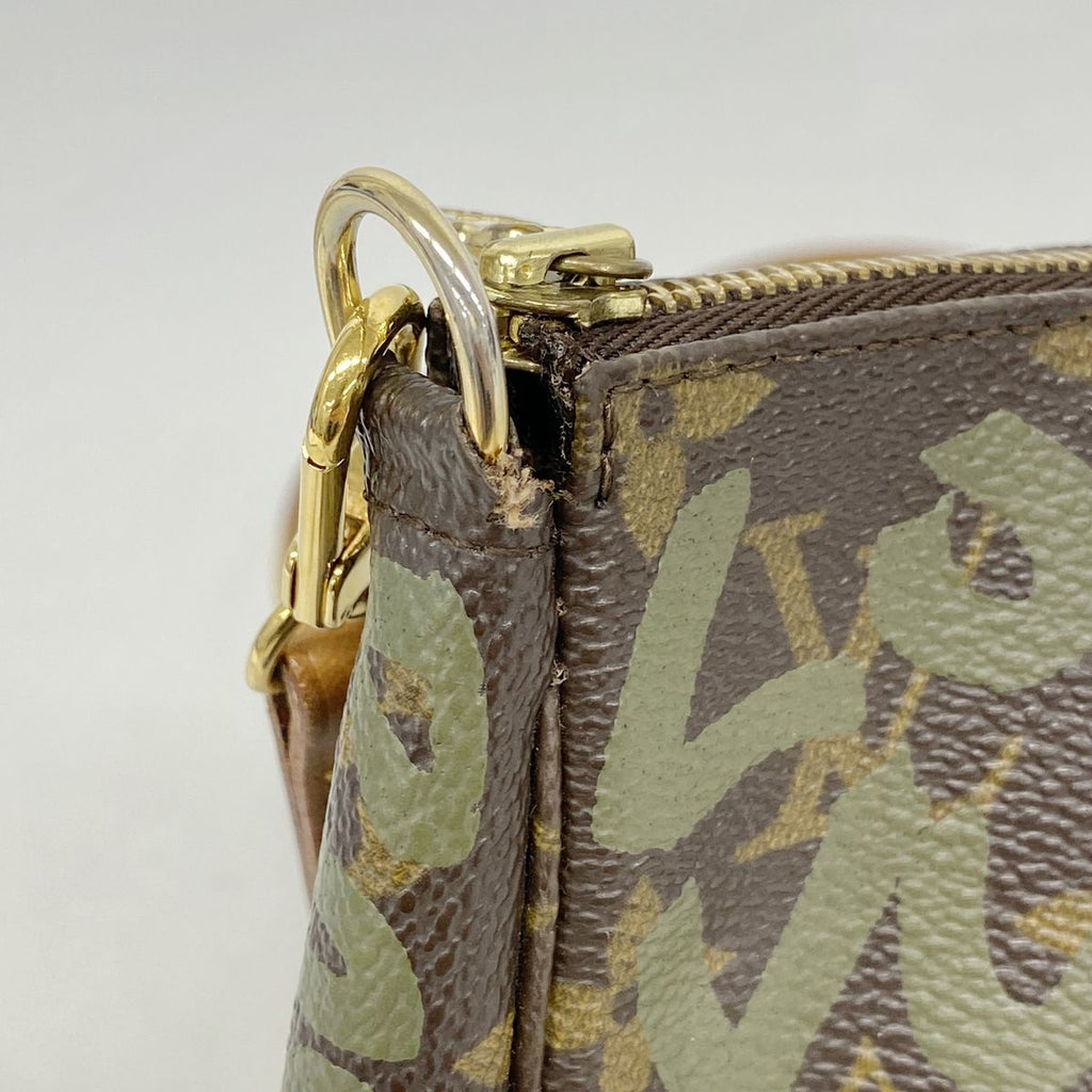 Louis Vuitton Pouch Monogram Graffiti Pochette Accessoires Brown Khaki — view 6
