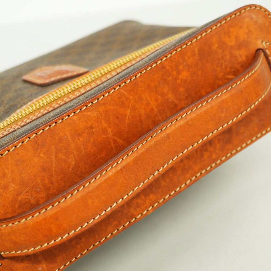 Celine Vanity Bag Macadam Brown Gold — view 7