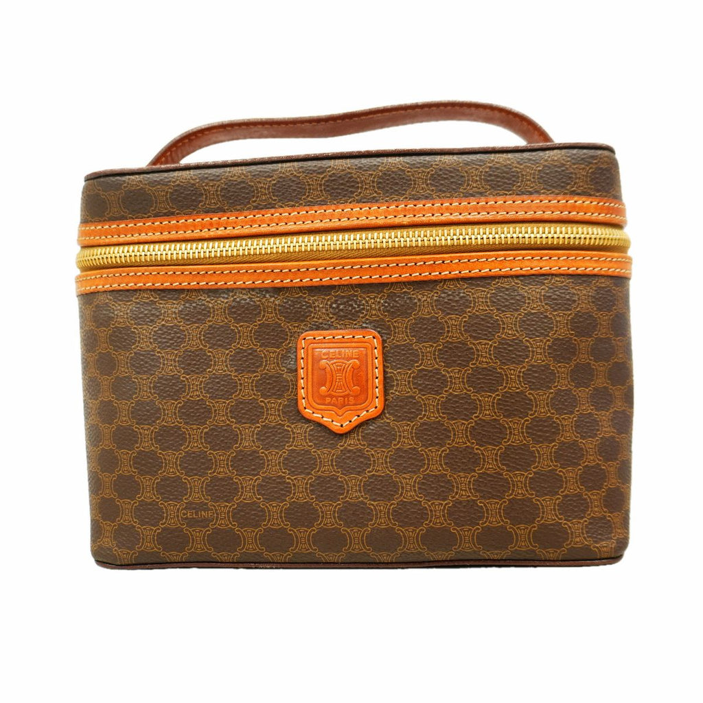 Celine Vanity Bag Macadam Brown Gold