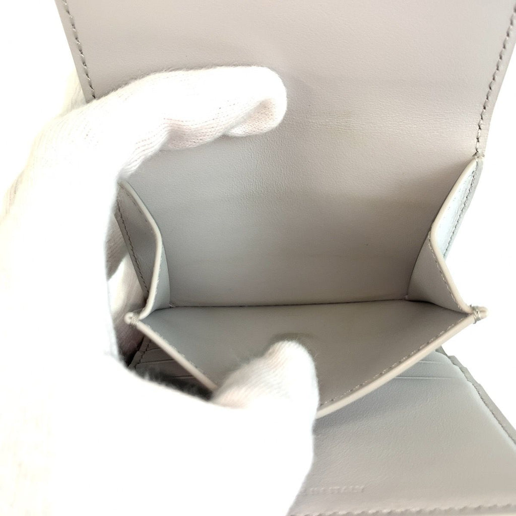 Celine Triomphe Small Flap Wallet Gray Leather Trifold Fold Compact — view 6