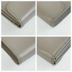Celine Triomphe Small Flap Wallet Gray Leather Trifold Fold Compact — view 8