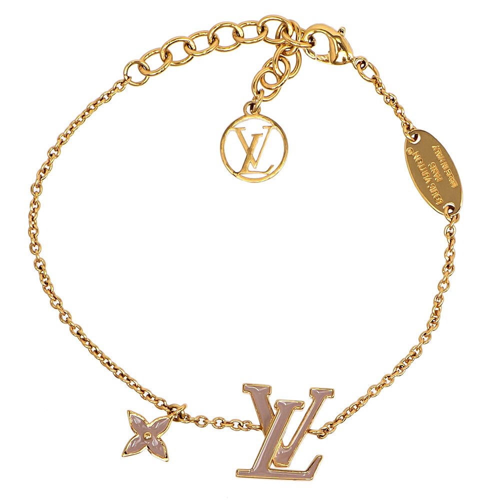 Louis Vuitton Bracelet LV Iconic Enamel Monogram Flower Brown Clair
