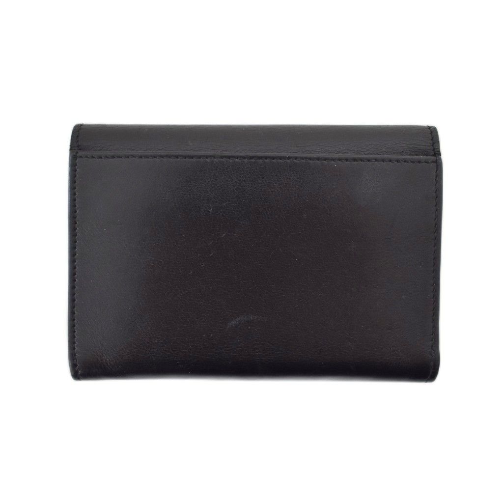 Saint Laurent Paris Heart Studs Cassandra Logo Card Case Business Leather Black — view 2
