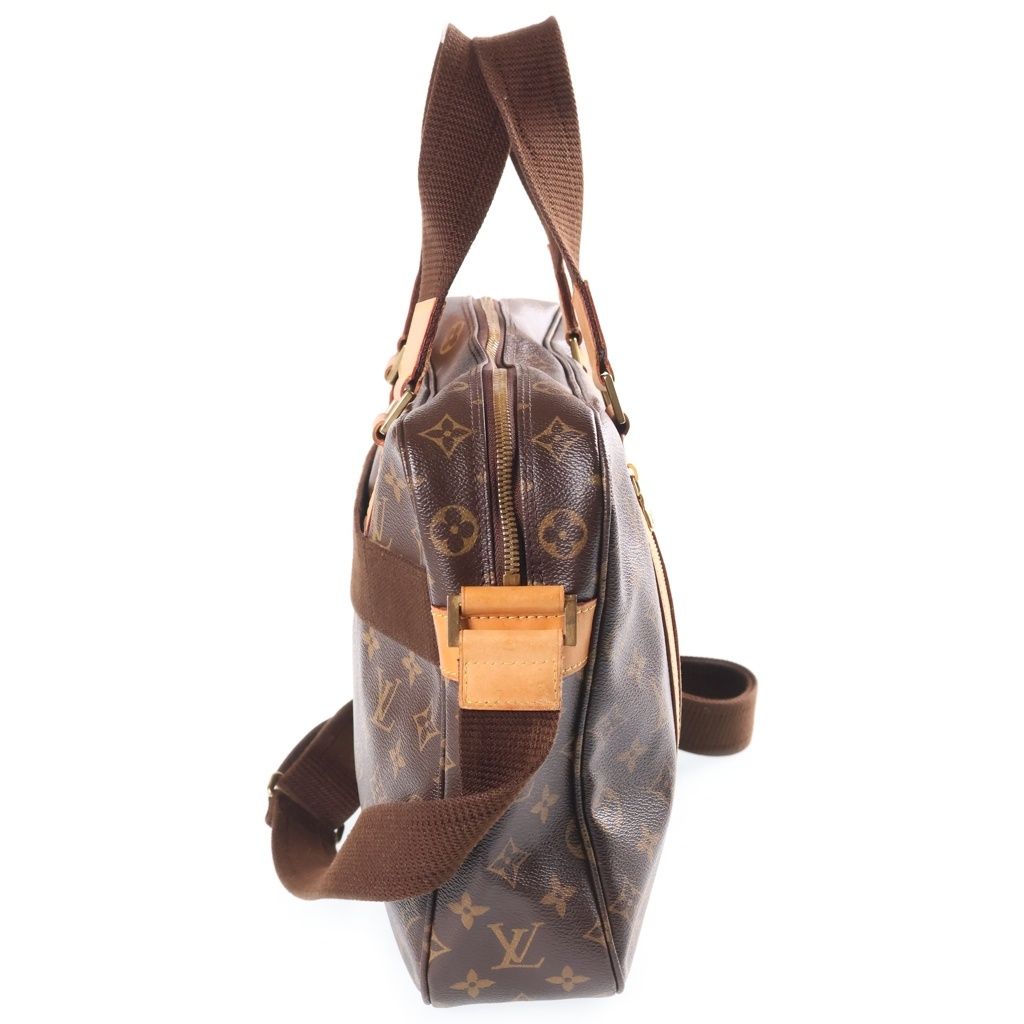 Louis Vuitton Monogram Sac Bosphore 2-Way Shoulder Bag Brown Leather Gold — view 3