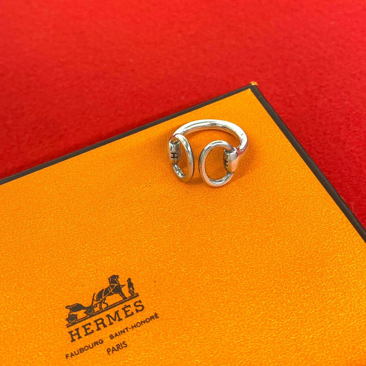 Hermes Vintage Nausicaa Ring 925 Sterling Silver