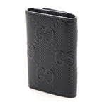 Gucci GG Embossed Key Case Black Leather Key Holder — view 2