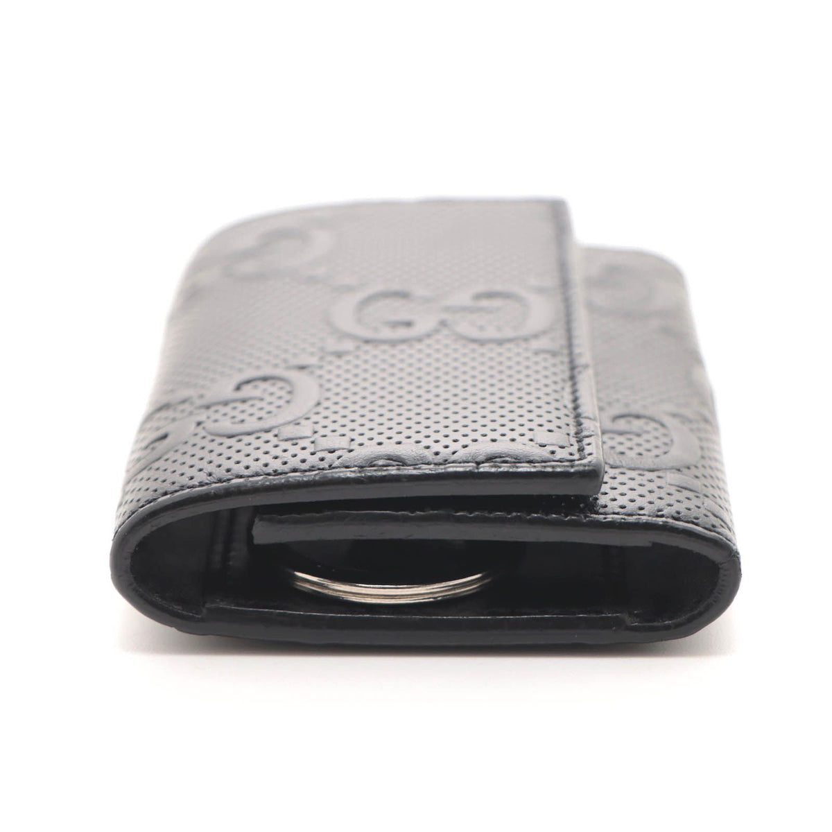 Gucci GG Embossed Key Case Black Leather Key Holder — view 3