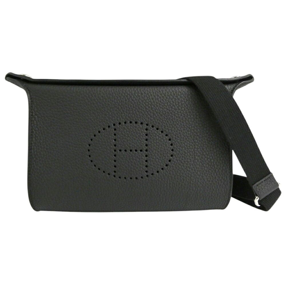 Hermes Vide Poche Bag Black Silver Crossbody