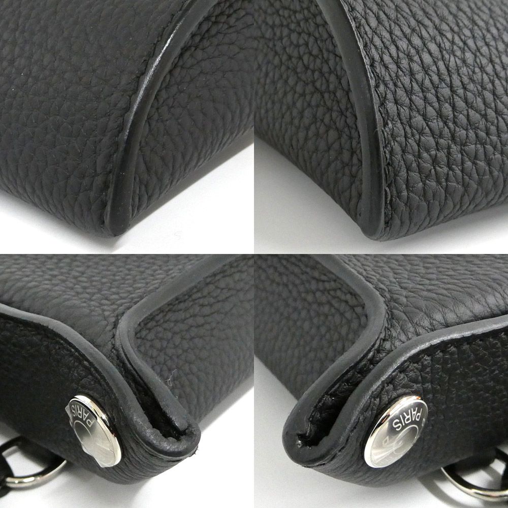 Hermes Vide Poche Bag Black Silver Crossbody — view 7