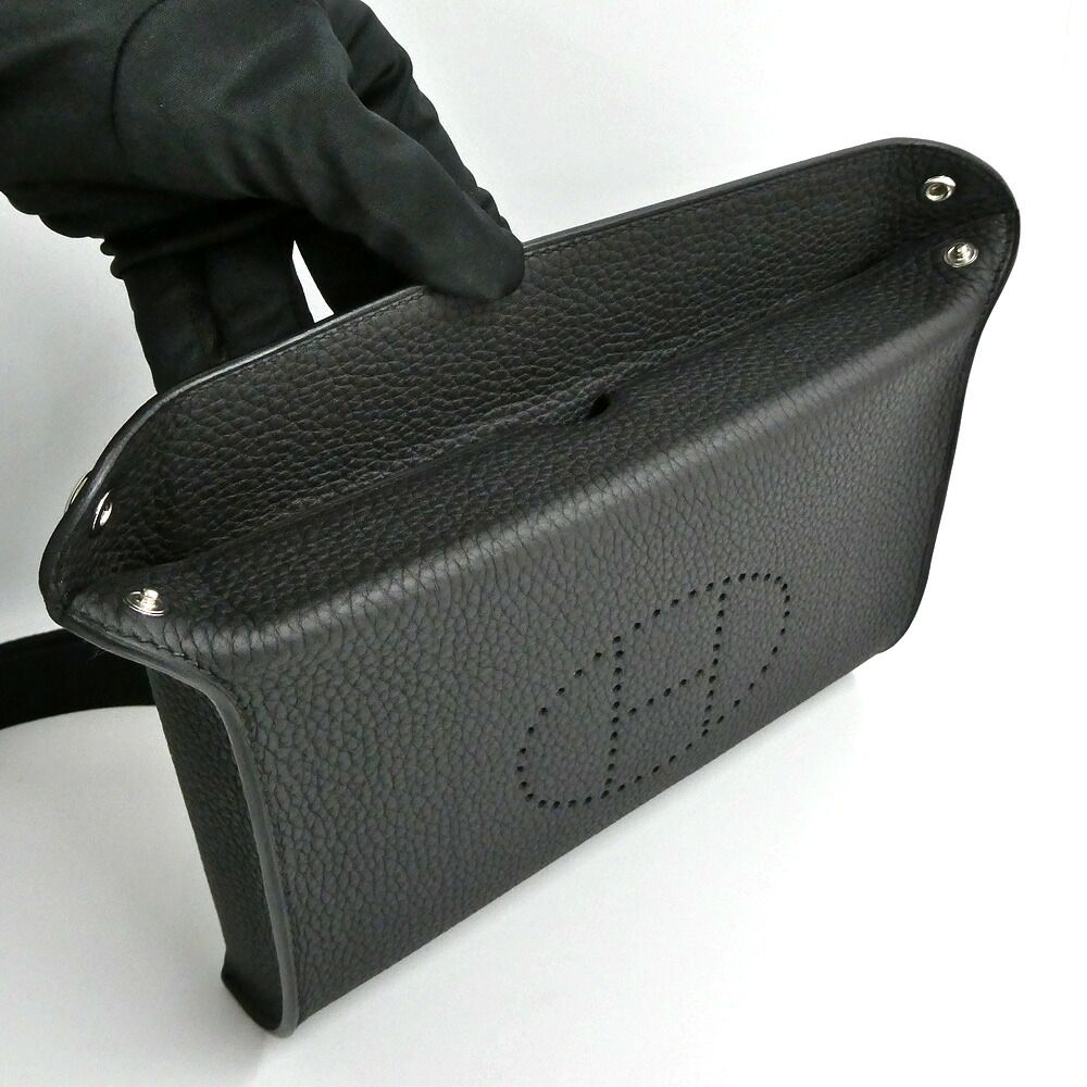 Hermes Vide Poche Bag Black Silver Crossbody — view 5