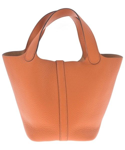 Hermes Picotin Lock PM 18 Taurillon Clemence Orange Gold Handbag — view 3
