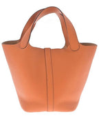 Hermes Picotin Lock PM 18 Taurillon Clemence Orange Gold Handbag — view 3