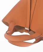 Hermes Picotin Lock PM 18 Taurillon Clemence Orange Gold Handbag — view 8
