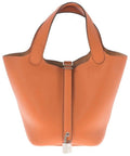 Hermes Picotin Lock PM 18 Taurillon Clemence Orange Gold Handbag