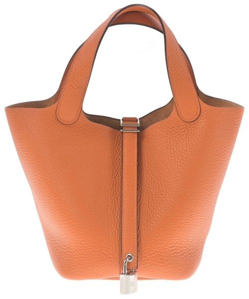 Hermes Picotin Lock PM 18 Taurillon Clemence Orange Gold Handbag