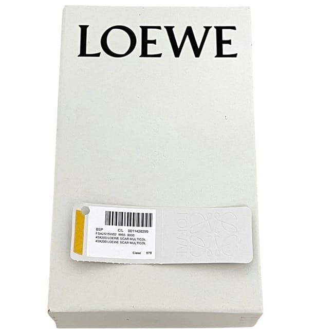 Loewe Shawl Multi Tone Anagram Fringe Wool Silk Beige Scarf — view 7