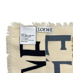 Loewe Shawl Multi Tone Anagram Fringe Wool Silk Beige Scarf — view 5