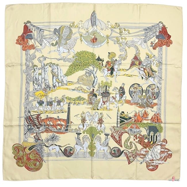 Hermes Scarf Carre 90 As the Silk Goes Gold Large — view 2