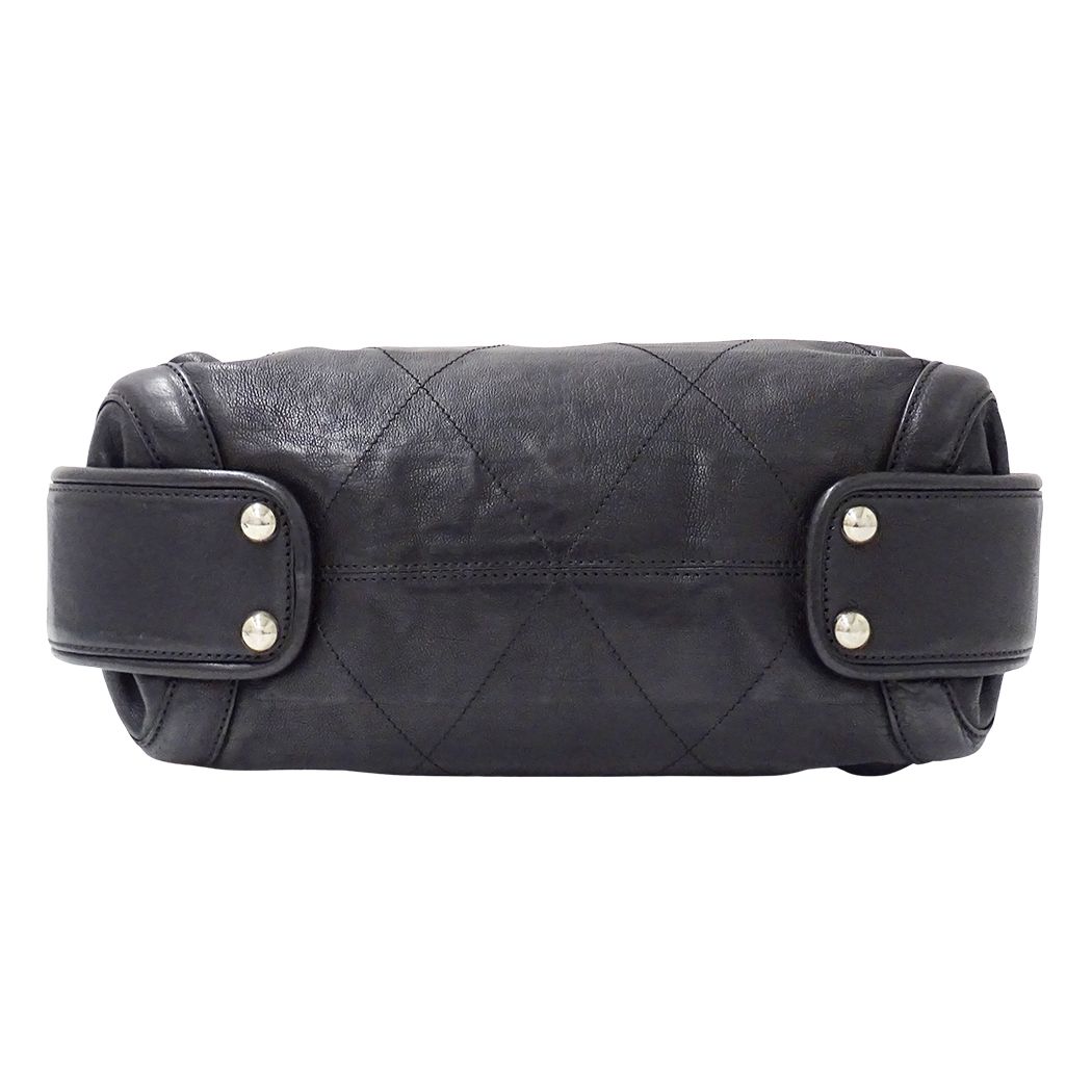 Chanel Wild Stitch Brands Leather Black Silver Mini Boston Bag — view 3