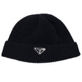 Prada Triangle Plate Logo Knit Cap XL Hat