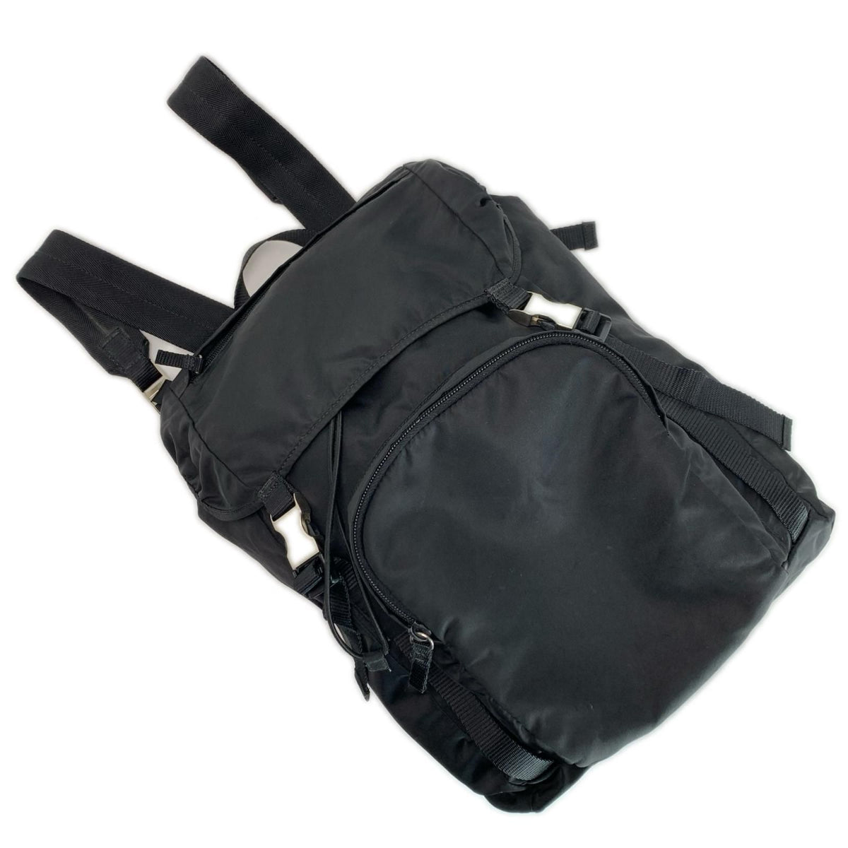 Prada Backpack Black Tessuto Nylon Card Included — view 6