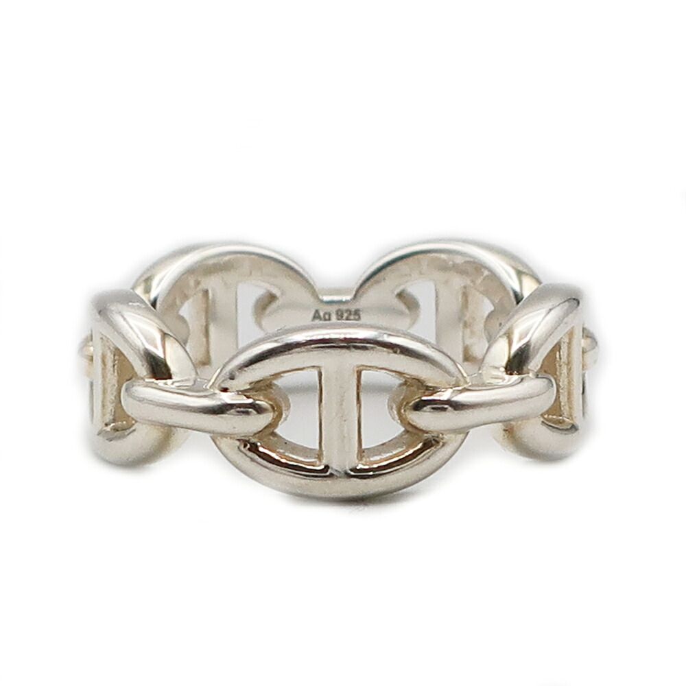 Hermes Chaine D'ancre Enchainee PM Ring 53 Silver